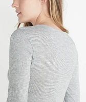 Clover Saddle Longsleeve Grey/White Stripe