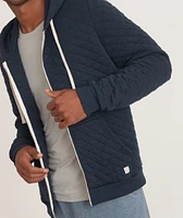Men's Corbet Quilted Full Zip Hoodie Navy Heather