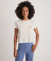 Crop Graphic Tee White