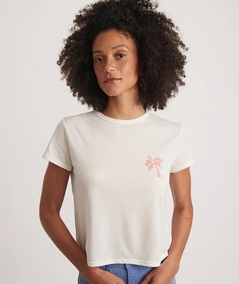 Crop Graphic Tee White