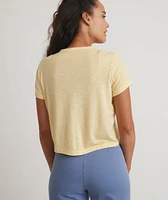 Crop Pocket Tee Pale Banana