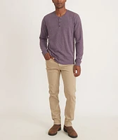 Double Knit Long Sleeve Henley Dark Purple