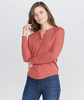 Double Knit Henley Rosewood