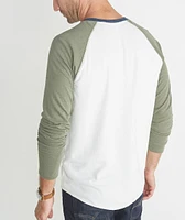 Double Knit Baseball Raglan Cream & Admiral Green