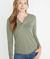 Double Knit Henley Admiral Green