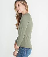 Double Knit Henley Admiral Green