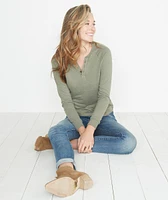 Double Knit Henley Admiral Green