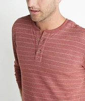 Double Knit Henley Syrah Stripe