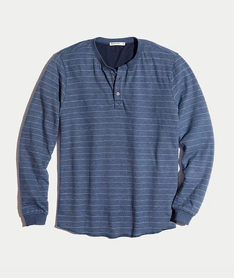 Double Knit Henley Storm Blue