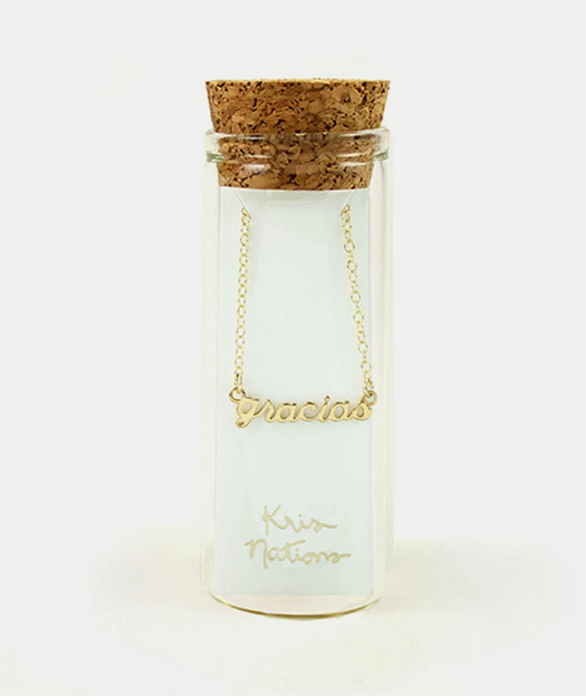 Kris Nations Gracias Script Necklace