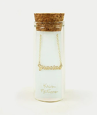 Kris Nations Gracias Script Necklace