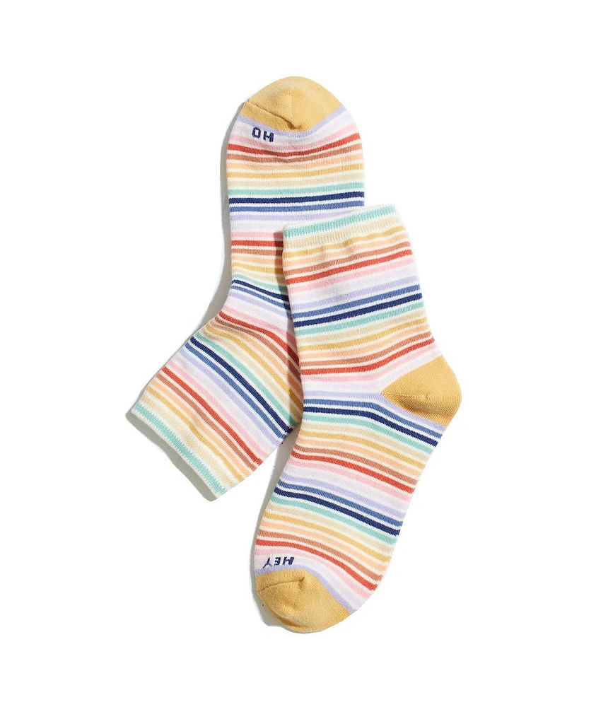 Hi-Ankle Sock in Rainbow Stripe