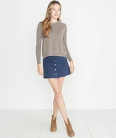 Rosie Suede A-Line Skirt Mood Indigo