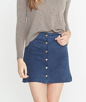 Rosie Suede A-Line Skirt Mood Indigo