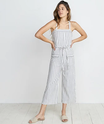 Juliette Jumpsuit Ivory/Charcoal Stripe