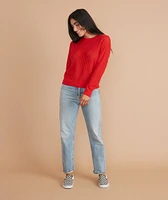 Jess Crewneck Sweater Fire Red