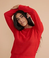 Jess Crewneck Sweater Fire Red