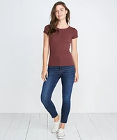 Lila Rib Scoopneck Raisin