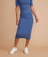 Lexi Rib Midi Skirt Blue Heather