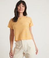 Lydia Textured Stripe Top Gold