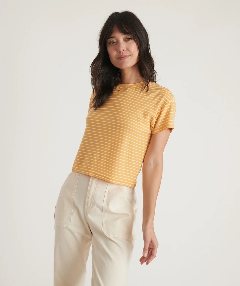 Lydia Textured Stripe Top Gold