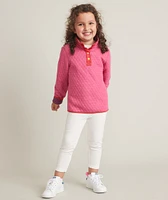 Mini Corbet Reversible Pullover Bright Rose Heather/Plum Heather