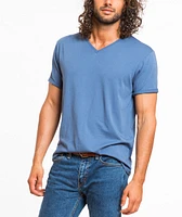 Signature V-neck - Mid Blue