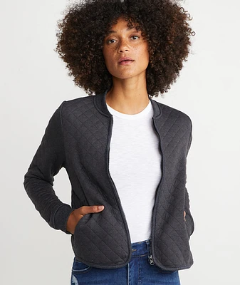 Mya Quilted Swing Bomber Charcoal