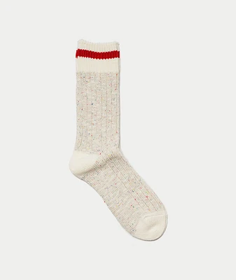 Maple Heritage Speckle Ribbed Sock in Beige