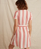 Frances Wrap Dress Poppy Red/White Stripe