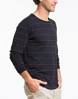 Longsleeve Striped Crewneck - Navy and Red Stripe