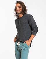 Double Knit Henley - Charcoal