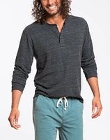 Double Knit Henley - Charcoal