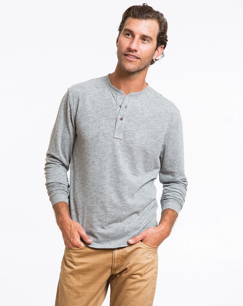 Double Knit Henley - Heather Grey