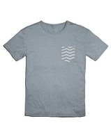 Zig Zag Pocket Tee - Stone Blue