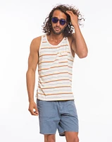 Beach Boys Pocket Tank - Natural Multistripe