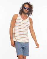 Beach Boys Pocket Tank - Natural Multistripe