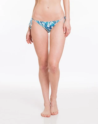 Ryer String Bikini Bottom - Leaf Print