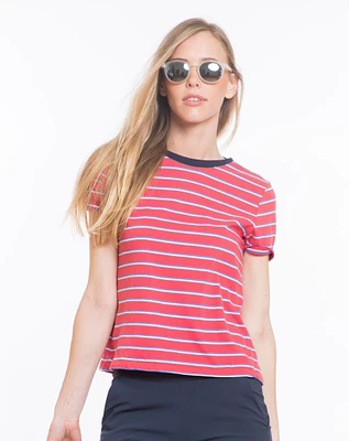 Brie Striped Crewneck - Red and Blue Stripe