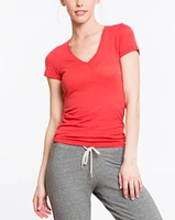 Slub V-Neck - Aurora Red