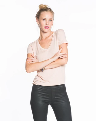 Slub V-Neck - Dusty Pink