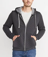 Quilted Zip Hoodie Charcoal Heather