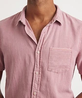 Short Sleeve Selvage Cotton Shirt Dusty Pink
