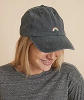 Rainbow Baseball Hat in Black