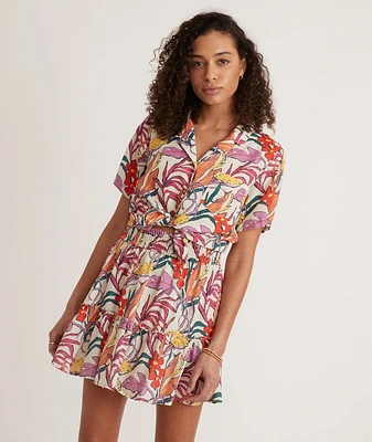 Sofie Smocked Mini Skirt Tropical Floral