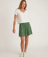Rhea Lace Trim V-Neck Tee Antique White
