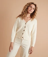 Robin Crop Cardigan Ivory