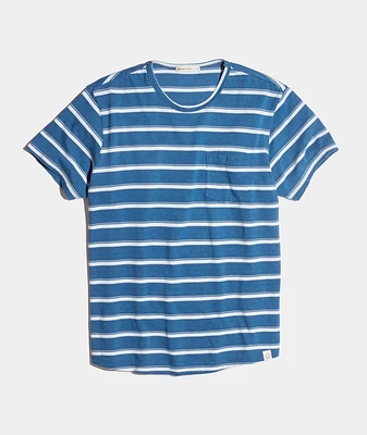 Saddle Pocket Tee Indigo Stripe