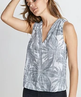 Sheri Tank Geo Palm Print