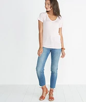 Slub V-Neck Tee - Dusty Pink